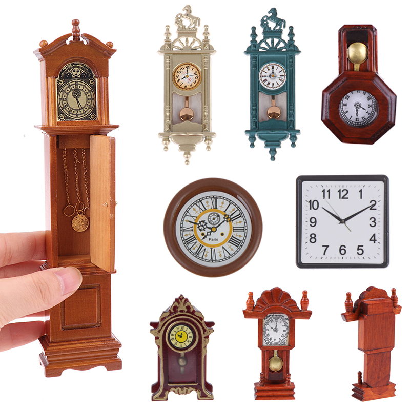 Vintage Toy Collector - Vintage 1/12 Dollhouse Miniatuur Staande Klok