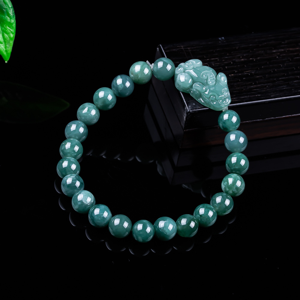 Vintage Jewelry Collection - Natuurlijke Birmese Jadeïet Bixiu Armband Vintage