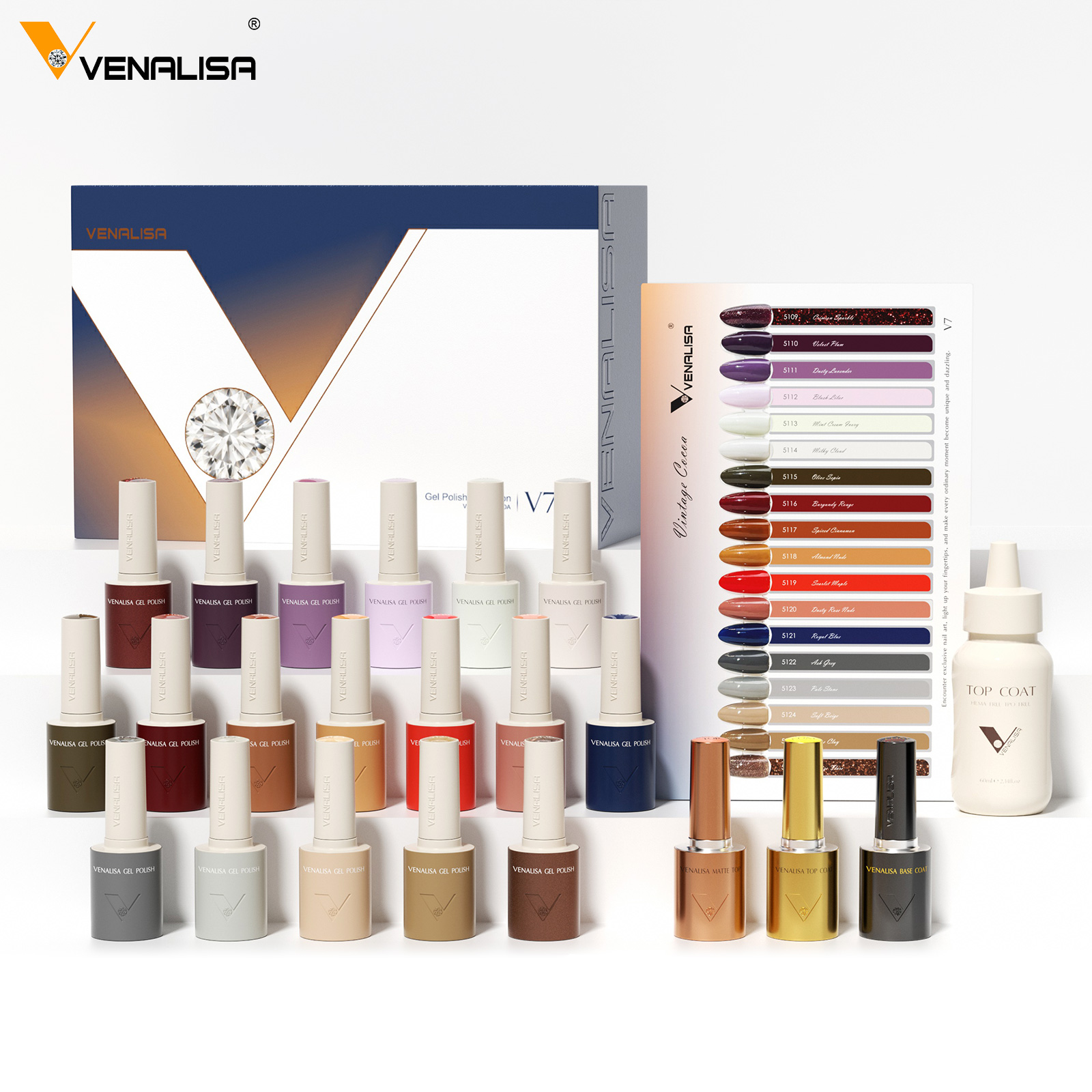 Vintage Collectible Bottles - VENALISA V7 Gel Nagellak 18 Kleuren