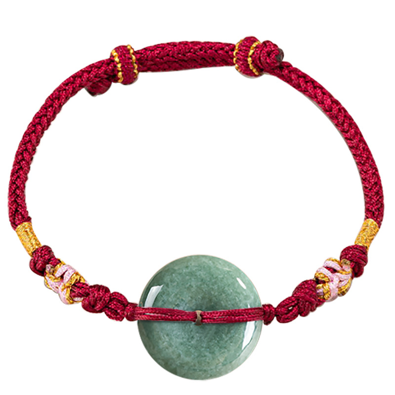 Vintage Jewelry Collection - Groene Myanmar Jadeïet Donut Armband Designer
