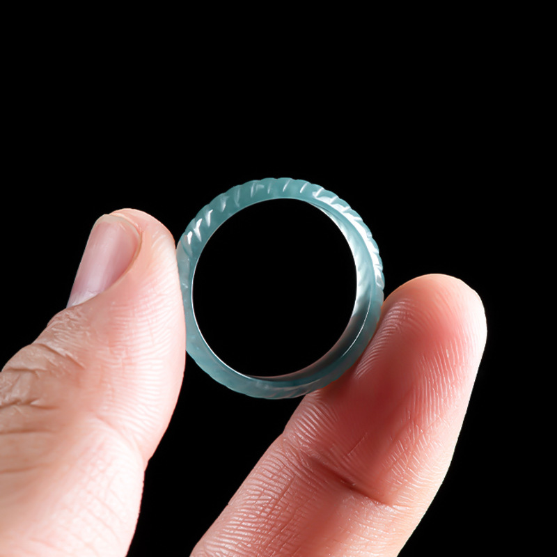 Vintage Jewelry Collection - Blauwe echte Birmese Jadeiet ringen luxe