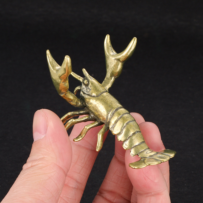 Vintage Collectible Furniture - 【F】 Massief messing rivierkreeft ornament vintage