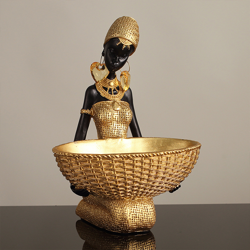 Afrikaans meisje met een bord  - Vintage Collectible Furniture recensie en prijs