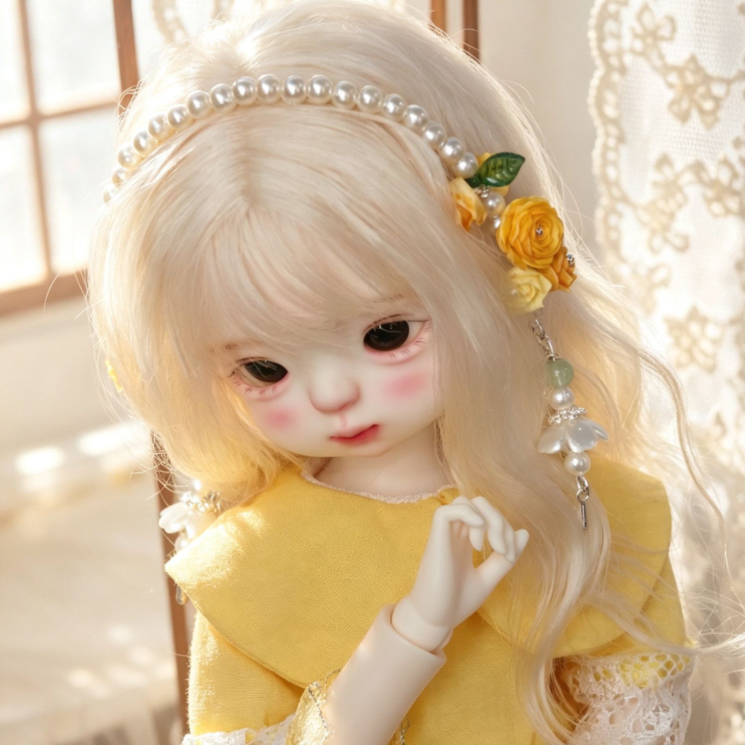 Handgemaakte parelbloem haarba - Vintage Collectible And Vintage Dolls recensie en prijs
